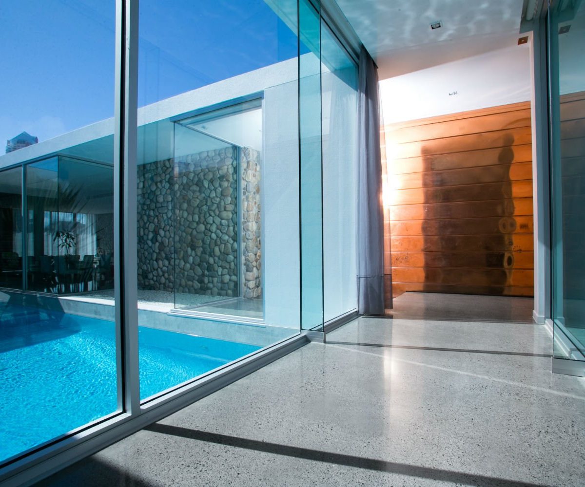 Honed surface concrete